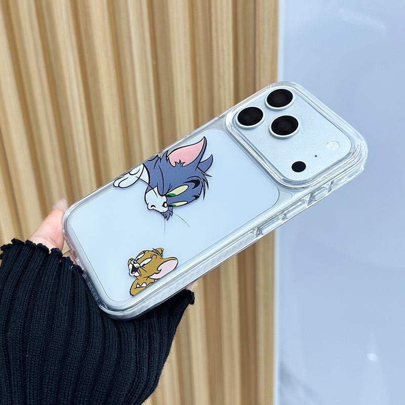 Creative Transparent Cartoon Cat Case for iPhone 16 Pro Max and Apple 17 Pro