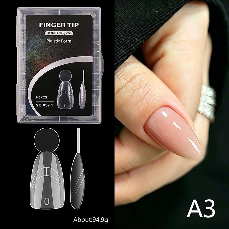 140Pcs Reusable French Nail Dual Forms Inner French Line Full Cover Nail Extension Molds for Nail Art Lovers A3