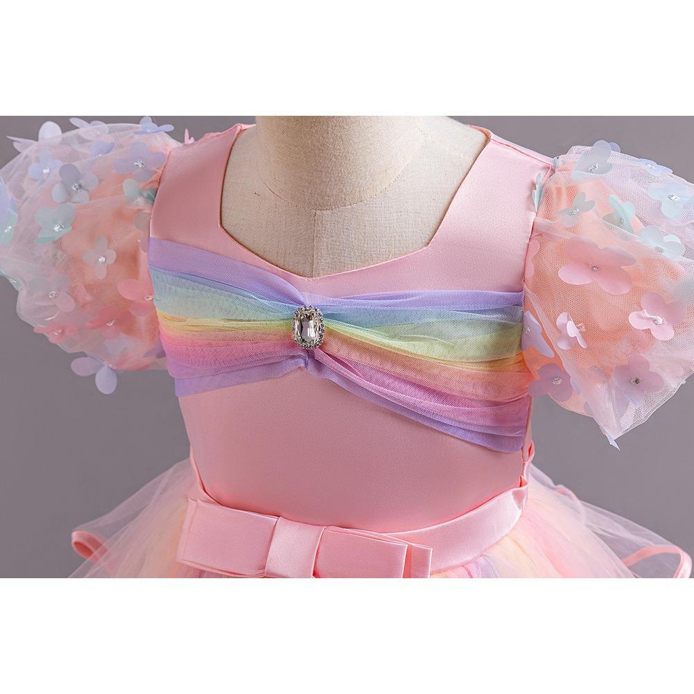 Children's Puffy Gown Dress Rainbow Mesh Tailored Cake Dress Girl's Performance Princess Dress 926 Little Girl's Favourite Dress Dresses