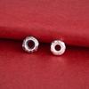 S925 Sterling Silver Hammered Wheel Spacer Beads, Handmade DIY Round Circle Beads for Braided Rope Bracelet, Silver Jewelry.