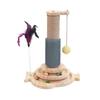 Marchul Cat Sisal Rope Cat Scratching Post with Hanging Wooden Cat Track Toy Ball with Springy Mutual Scratching Post for Indoor Playing Cats 5-in-1
