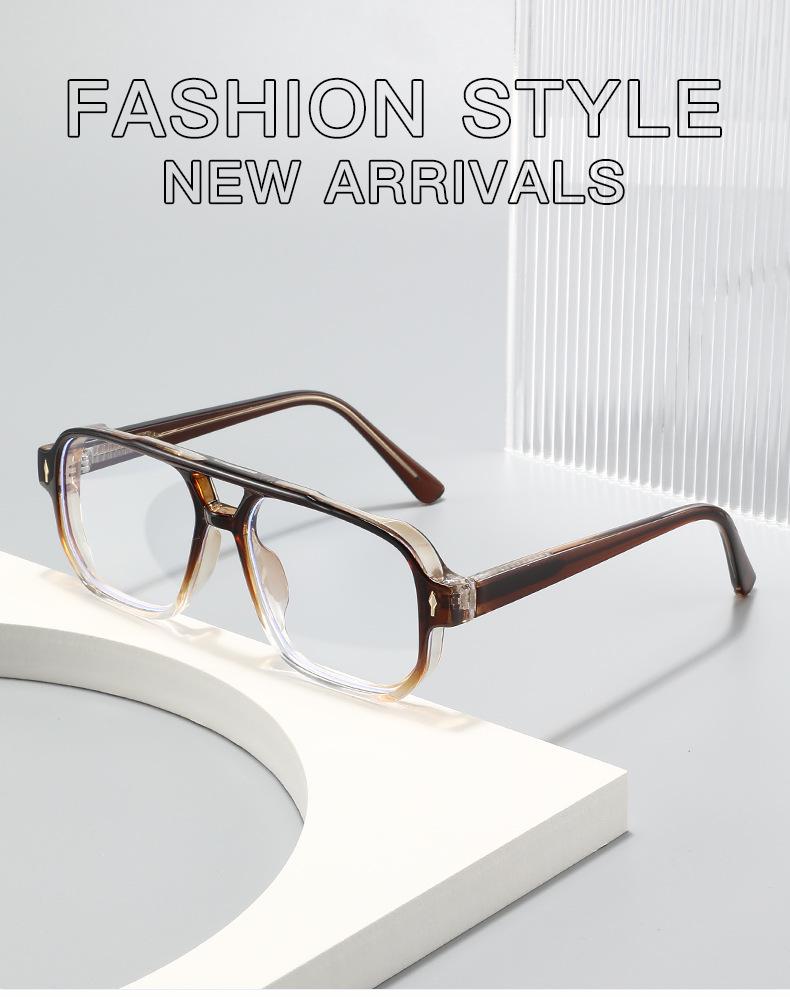 Trendy Unisex Anti-Blue Light Flat Lens Glasses - Simple High-Grade Style