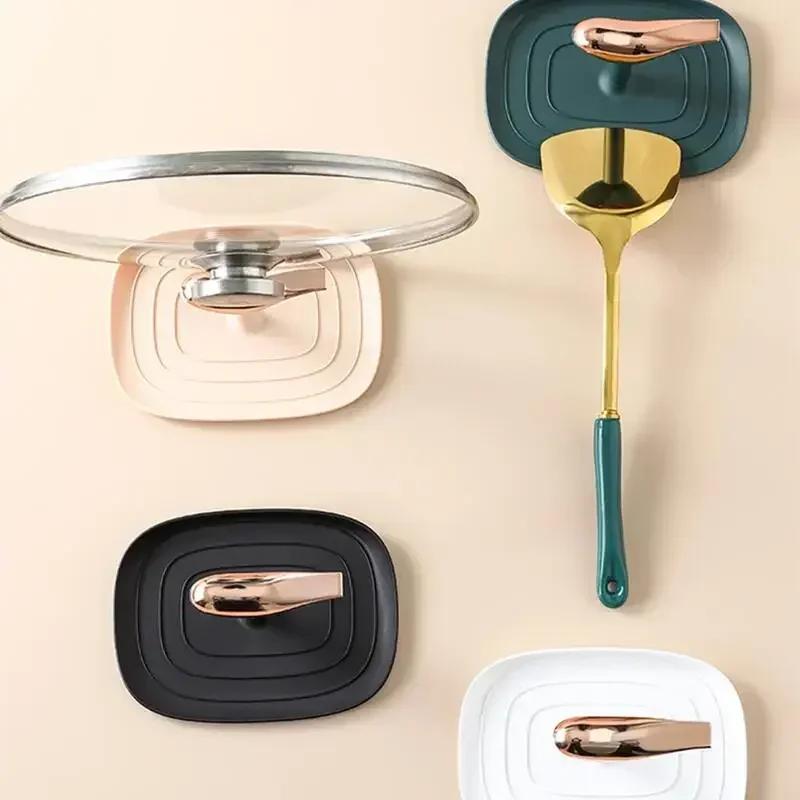 Pan Lid Holder Supports Spoons Pot Cover Rests Spatula Stand For Kitchen Convenience Utensils Tools Accessories Organizer