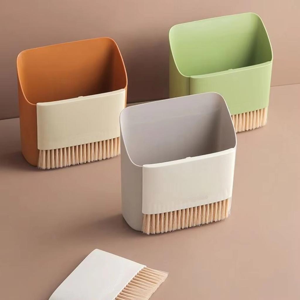 Mini Desktop Cleaning Brush and Dustpan Set Compact Tabletop Sweeper with Storage Container for Small Debris and Surface Cleaning