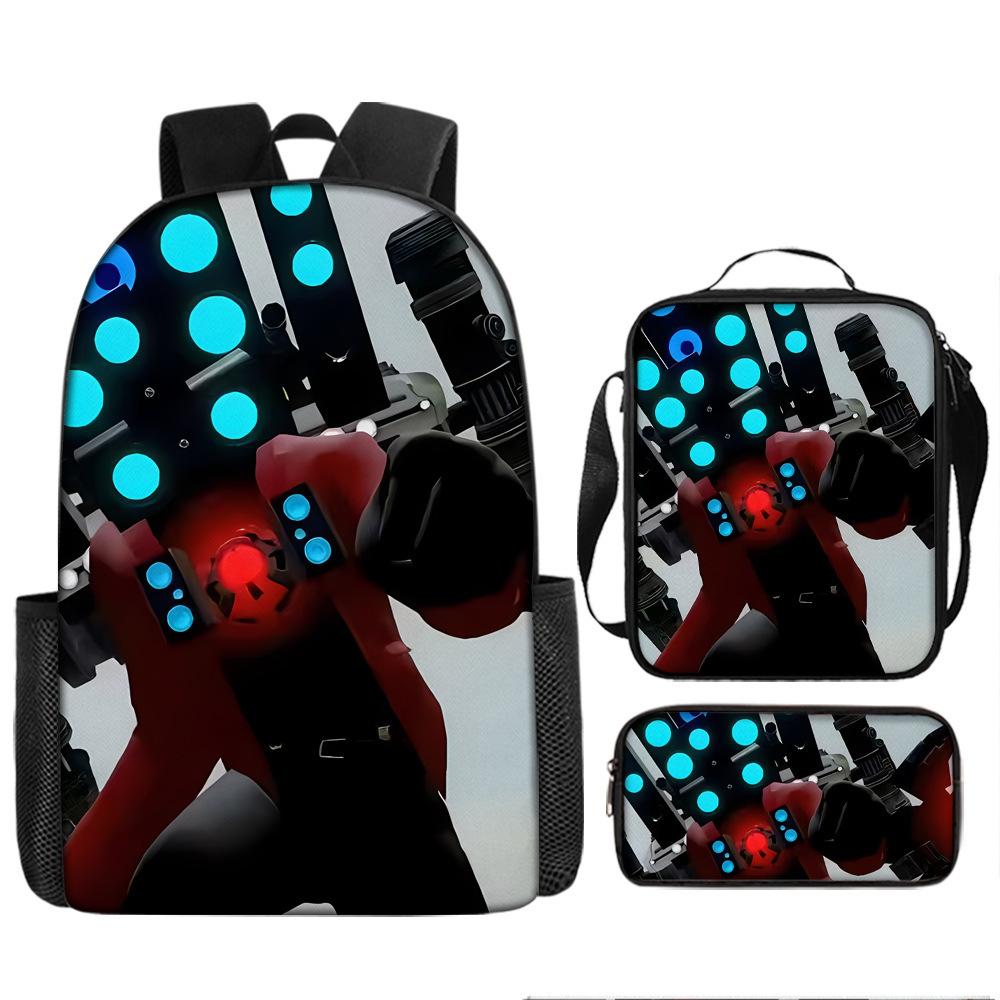 Cartoon Student Bag Skibidi Toilet Man Vs Monitor Man Elementary School Children Backpack