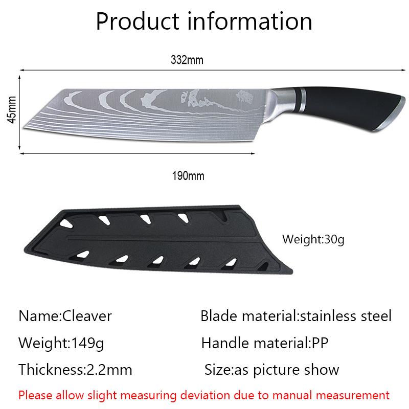 Japanese Chef Knife Stainless Steel Knife Kitchen Meat Cleaver Knife Cutter
