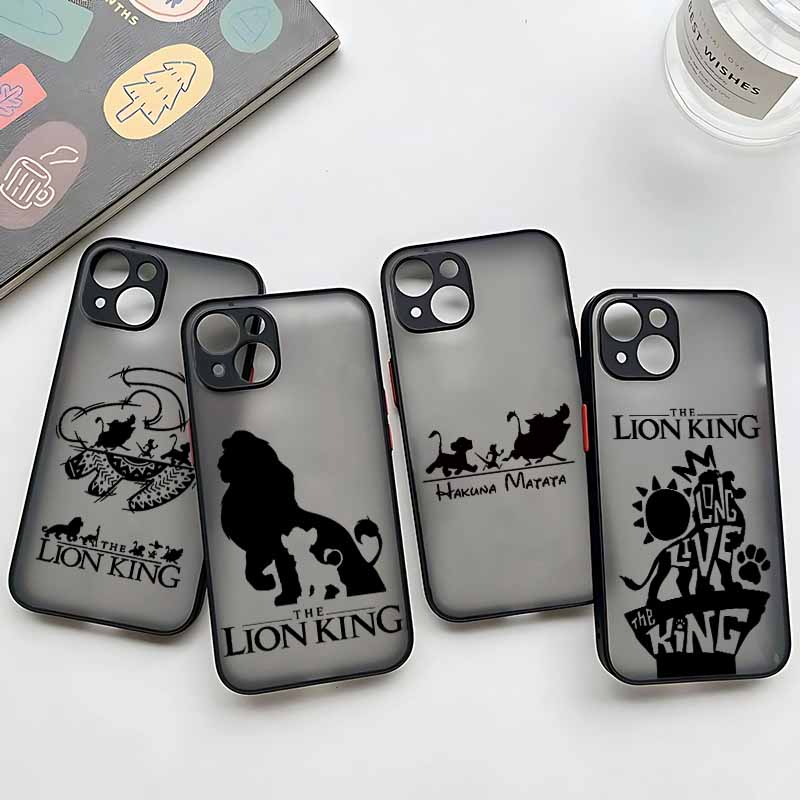 Cute The Lion King For iPhone 17 Air 16E 16 15 14 13 12 11 8 7 Mini Pro Max Plus Frosted Translucent Soft Phone Case