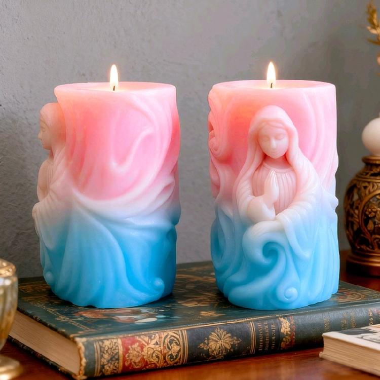 Easy To Demold Candle Mould Gypsum Mold for Handmade Home Decoration Embossed Cylinder Soap Mold Jewelry Tool