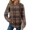 Women's Plaid Print Round Neck Long Sleeve Casual Loose Top