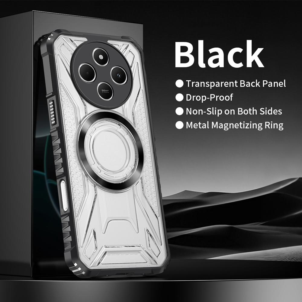 KEYSION Husă Magnetică Transparentă pentru Redimi 14C Silicon Moale+PC Rezistentă la Șocuri Husă de Telefon pentru Xiaomi POCO C75