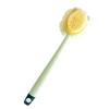 Double-Sided Long Handle Shower Brush with Soft Bristles and Mud Scraper