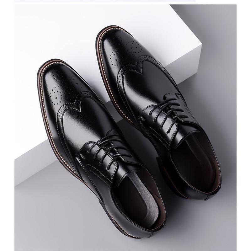 Fashion Big Size Spring Autumn Leather Brogue Shoes Man Designer Soft-soled Men Wedding Shoes Male FashionBusiness Men's Dress Shoe