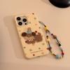 Suitable for Apple16Phone case17Korean-style Polka Dot Three-dimensional Puppy iphone13Lanyard15promax Soft Cover12