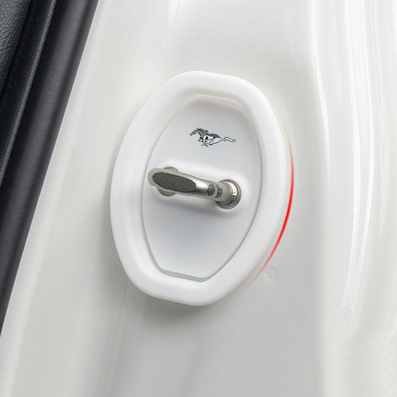 4Pcs Car Styling 3D Silicone Door Lock Cover Protective Decoration For Ford F150 Focus Ranger Fiesta Transit Mustang Mondeo MK2 MK3 Fusion