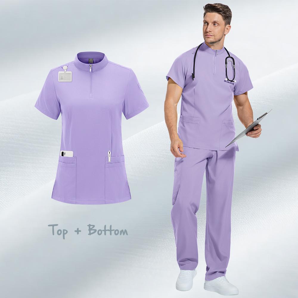 Nursing Scrubs Set Anti-Wrinkle Medical Surgical Gown Hospital Scrub Top Doctor Nurse Special Scrub Uniform Men Women