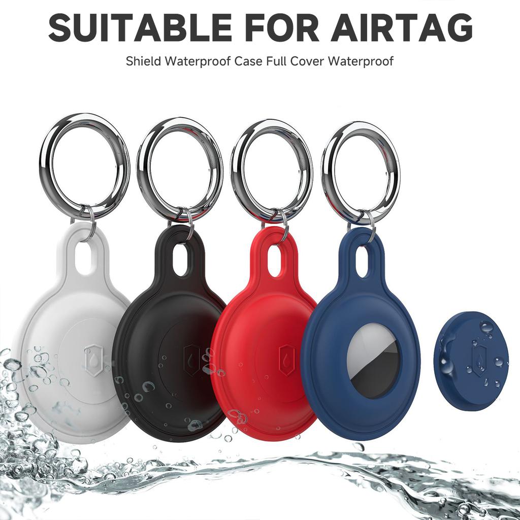 Silicon Keychain for Apple Airtags Case Protective Cover 360° Waterproof Airtag Holder Tracker Accessories AirTag Case Key Ring