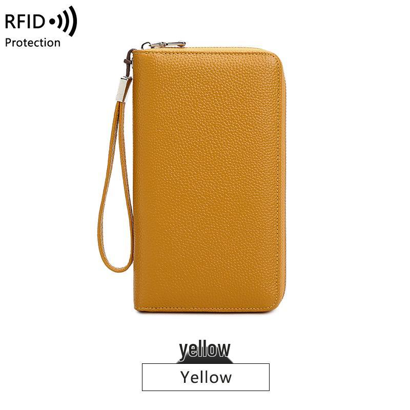 Genuine Leather RFID Anti-theft Long Wallet with Multi-card Slots and Large Capacity