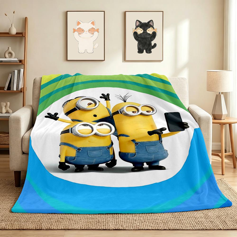 Minions Selfie Flannel Blanket Throw Blanket Soft Warm Sofa Bed Camping home Decor Unique Christmas Gift C92684