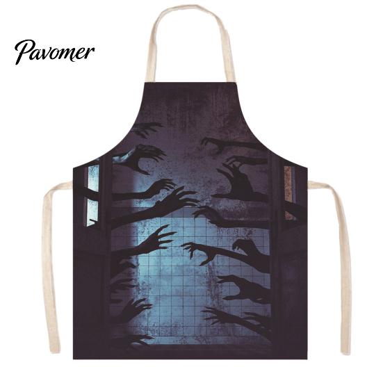 Creepy Butcher Apron Halloween with Realistic Blood Stain, Washable Protective Work Apron, Waterproof Cooking Horror Costume Prop for Cosplay Parties