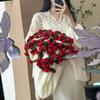 Handmade Wool Blanket with Rose Bouquet Design - Perfect Valentine's Day or Office Gift