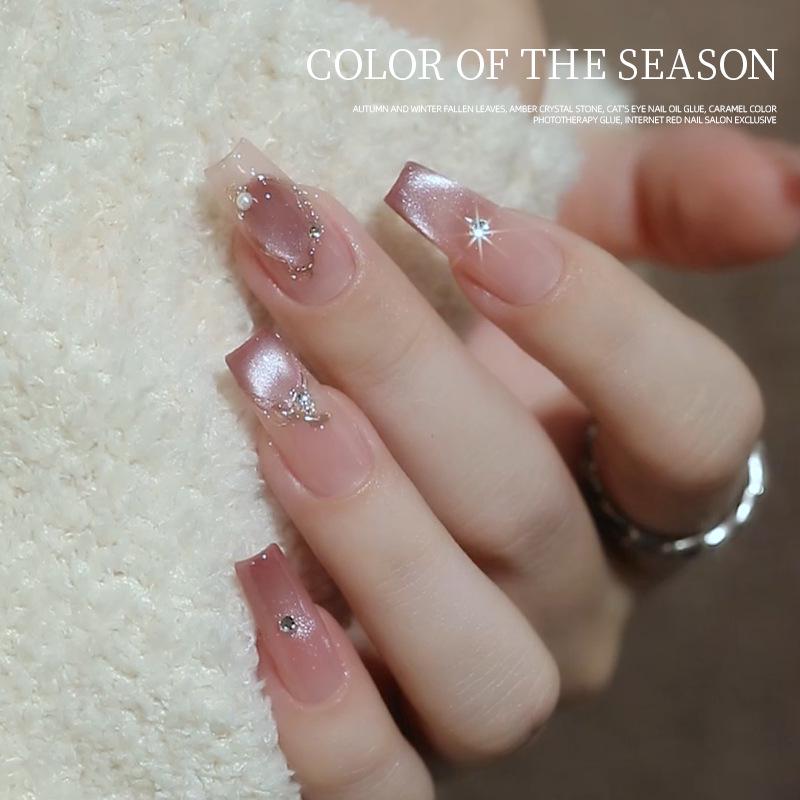 

2024 Керамический Белый Гель-лак для Ногтей Кошачий Глаз - Лунный Кристальный Гель для Осени/Зимы