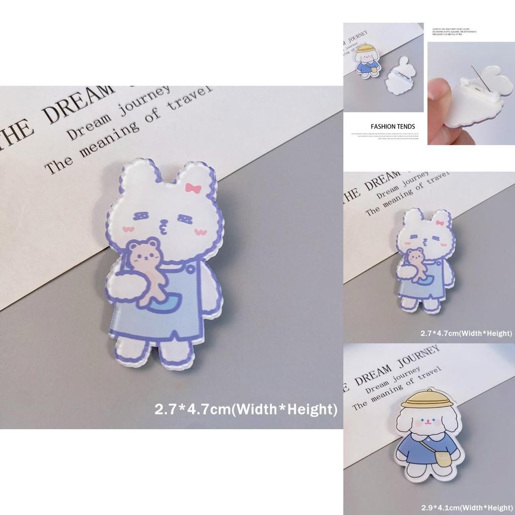 Broches Adoráveis de Cachorro, Coelho e Vaca Desenho Animado Para Decoração de Mochila e Bolsa