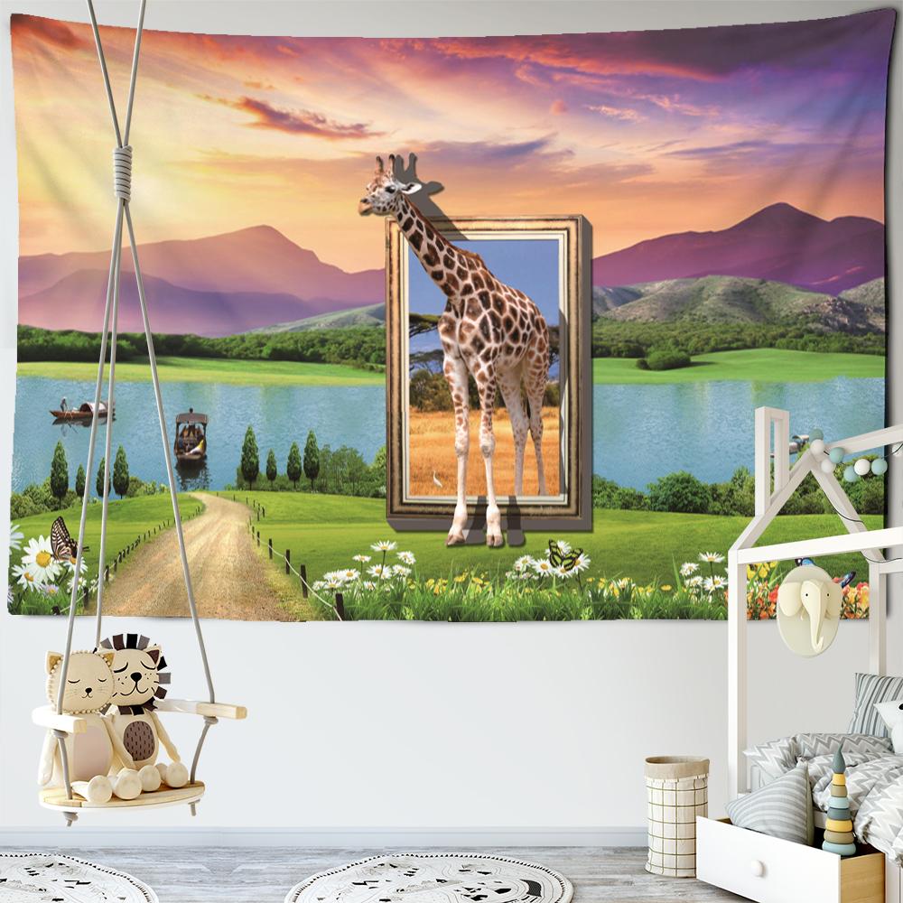 Desene animat balenă ocean tapiserie suspendat perete boem Ins vânt Kawaii animație artă dormitor decor acasă