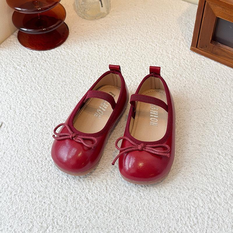 Girls Round Toe Soft Sole Princess Leather Shoes Kids Children Casual Single Shoes