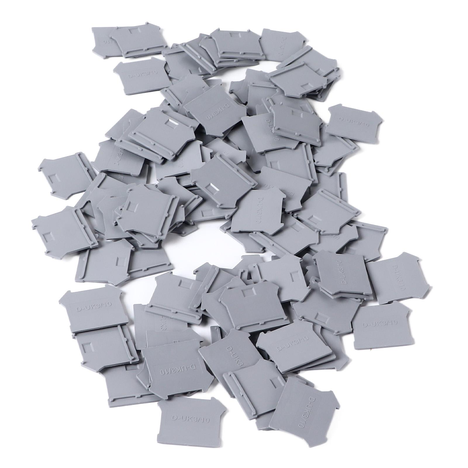 

100PCS Terminal Partition Plates PA66 Din Rail Block End Cover Separation Baffle for UK3N UK5N UK6N UK10N UK16N UK25N