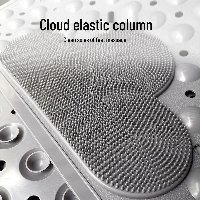 Eco-Friendly Odorless PVC Bathroom Non-Slip Mat with Suction Cups & Massage Foot Pad