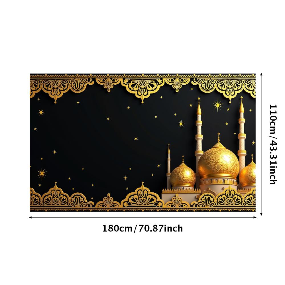 Islamic Mosque Large Tapestry for Ramadan Eid Mubarak Prayer Backdrop Curtains Wall Hanging Decor Muslim Scenic Banner
