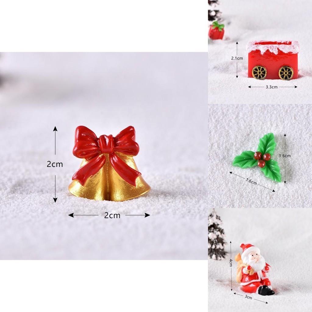 Christmas Resin Ornament Santa Snowman Tree Micro Landscape Miniature Diy Decor