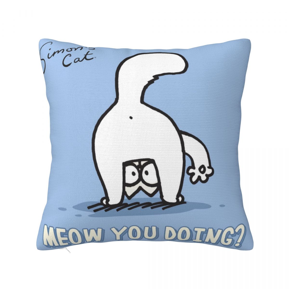 

Trendy Home Simons Cartoon Cat CatsDecor Pillowcase Merch Pillow Cover Zippered Multi Size 12x12Inch