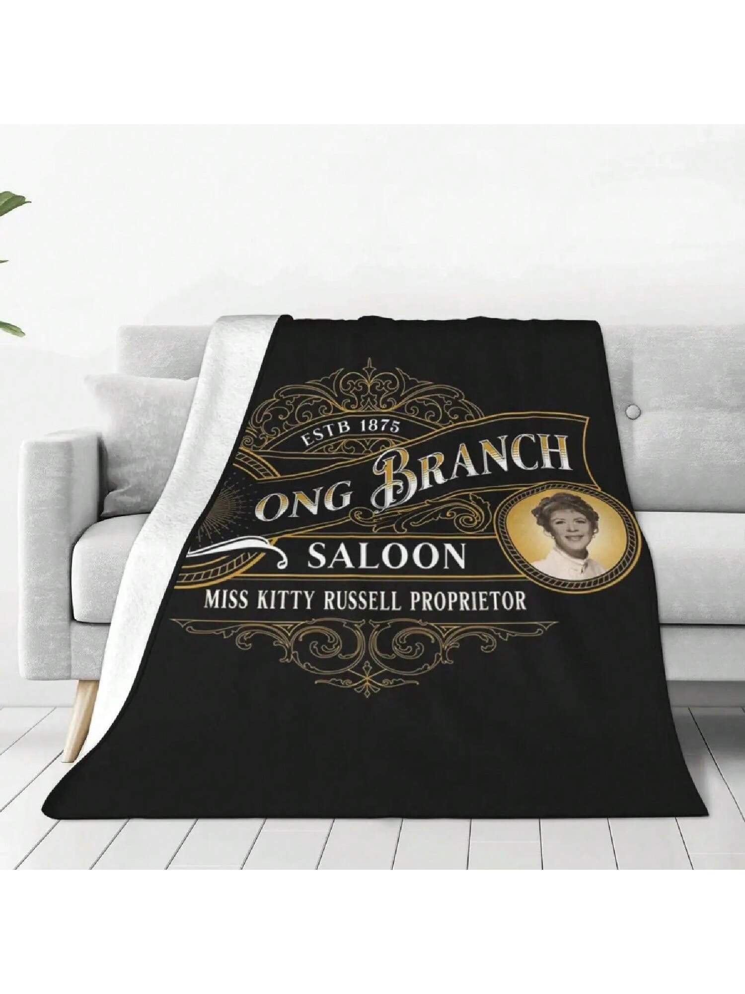 

Gunsmoke Miss Kitty s Long Branch Saloon Wester Blanket Fleece Sofa Throw Blankets For Home Bedroom Throws Bedspread Quilt 75X95CM серый