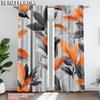 2Pcs Vintage Leaf Plants Flower Digital Printed Window Curtain Suitable For Living Room Bedroom Dining Room Home Decoration