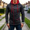 Men's Casual -Lined Zip-Up Hoodie Loose Fit Sweatshirt for Fall and Winter
