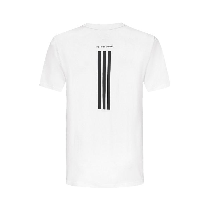 Adidas Classic Three Stripes Quick-Dry T-Shirt Lightweight Breathable Fitness Top Round Neck Short Sleeve Men Tops White KC3740