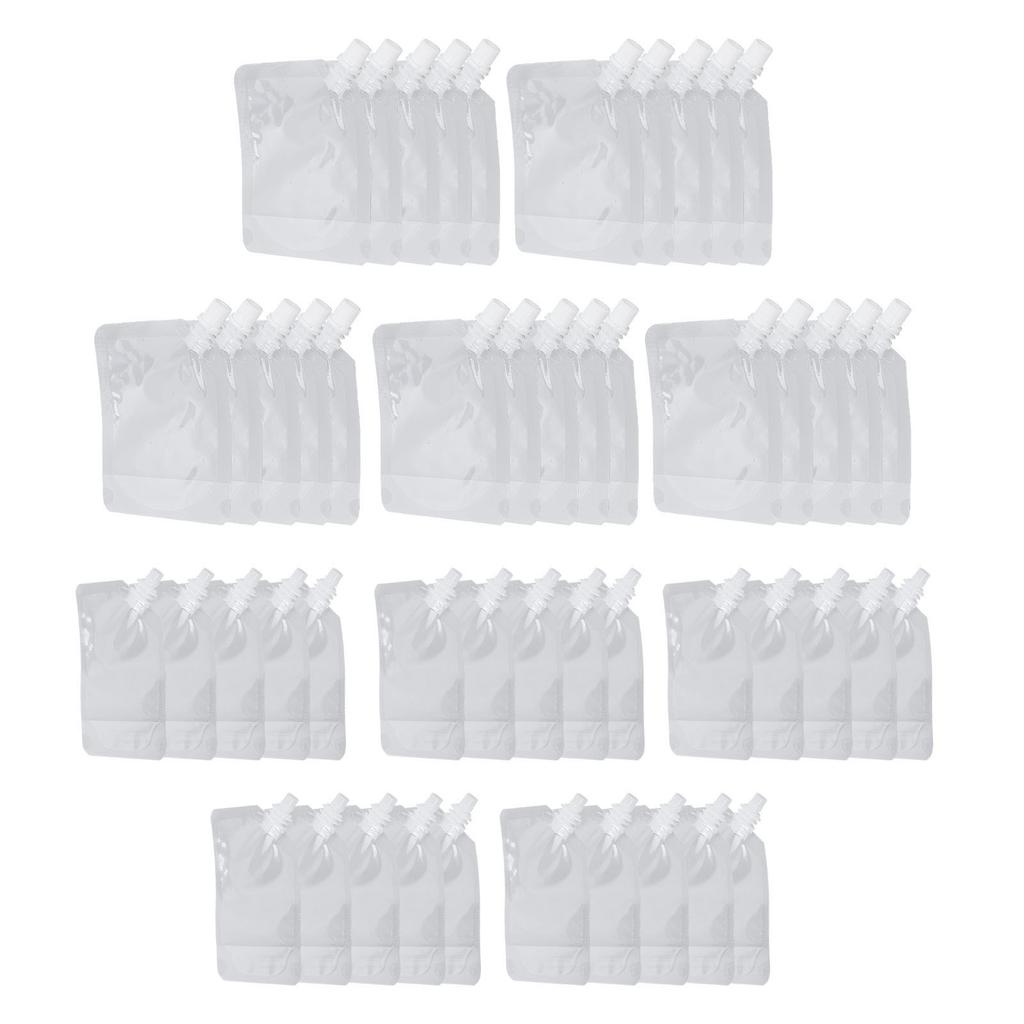 Reusable Drink Pouch Transparent Plastic Portable Multifunctional Beverage Bag with Funnel