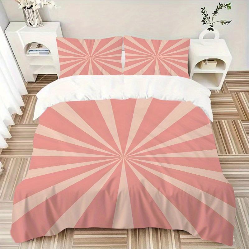 3pcs Sunburst Stripes Bedding Cover Set, Fashion Classic Popular Print Bedding Set, Soft Comfortable, All Season Use, For Bedroom, Guest Rooma0819180