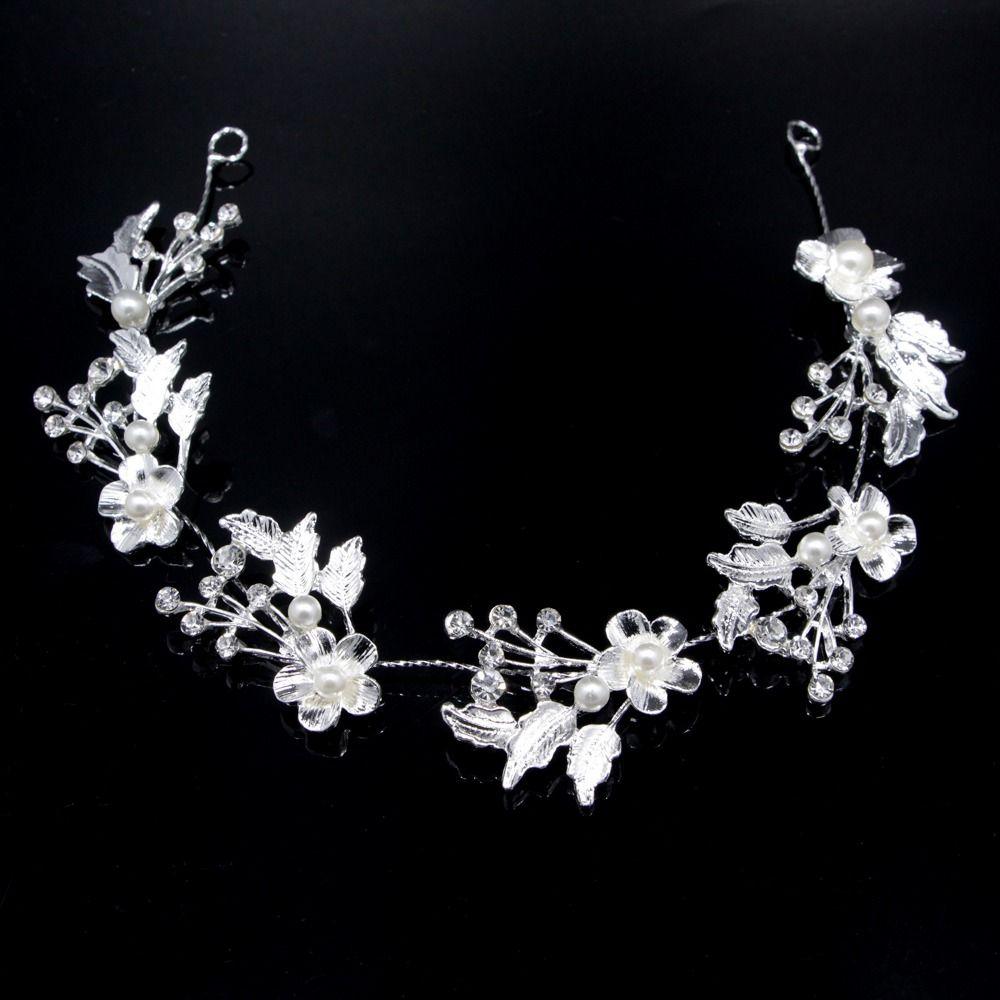 Crystal Crystal Pearl Hair Vine Shiny Wedding Headband Baroque Queen Crown  Wedding Hair Jewelry