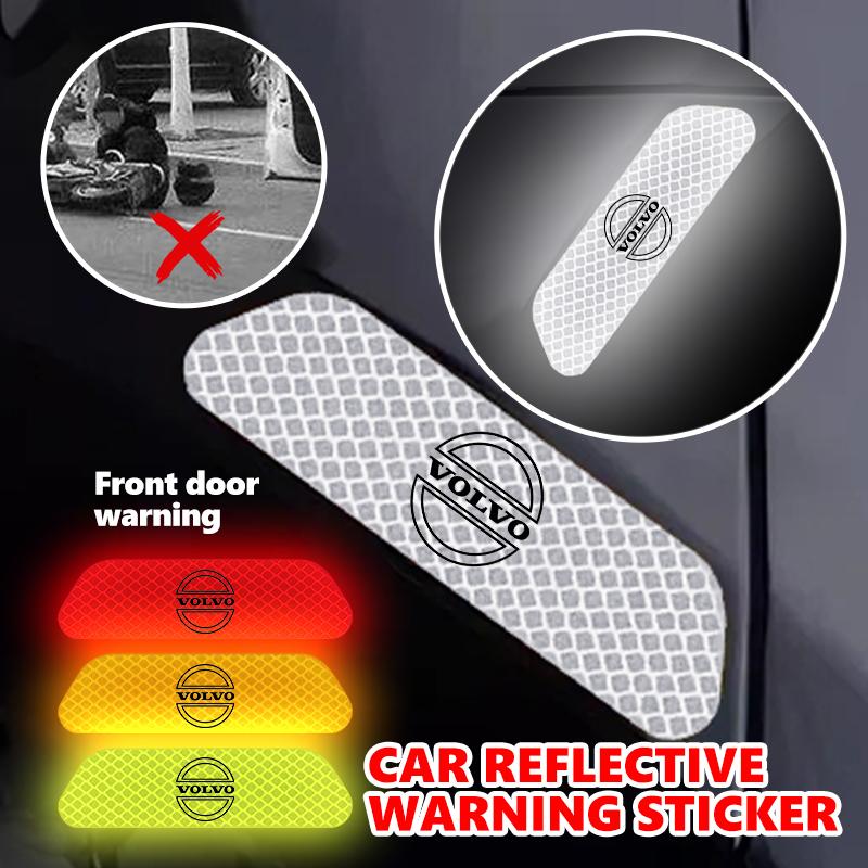 vhndr2 4pcs Car Door Stickers Reflective Warning Auto Door Sticker For Volvo V60 V50 V40 S80 S60 S90 C40 XC40 V70 XC70 XC60 XC90
