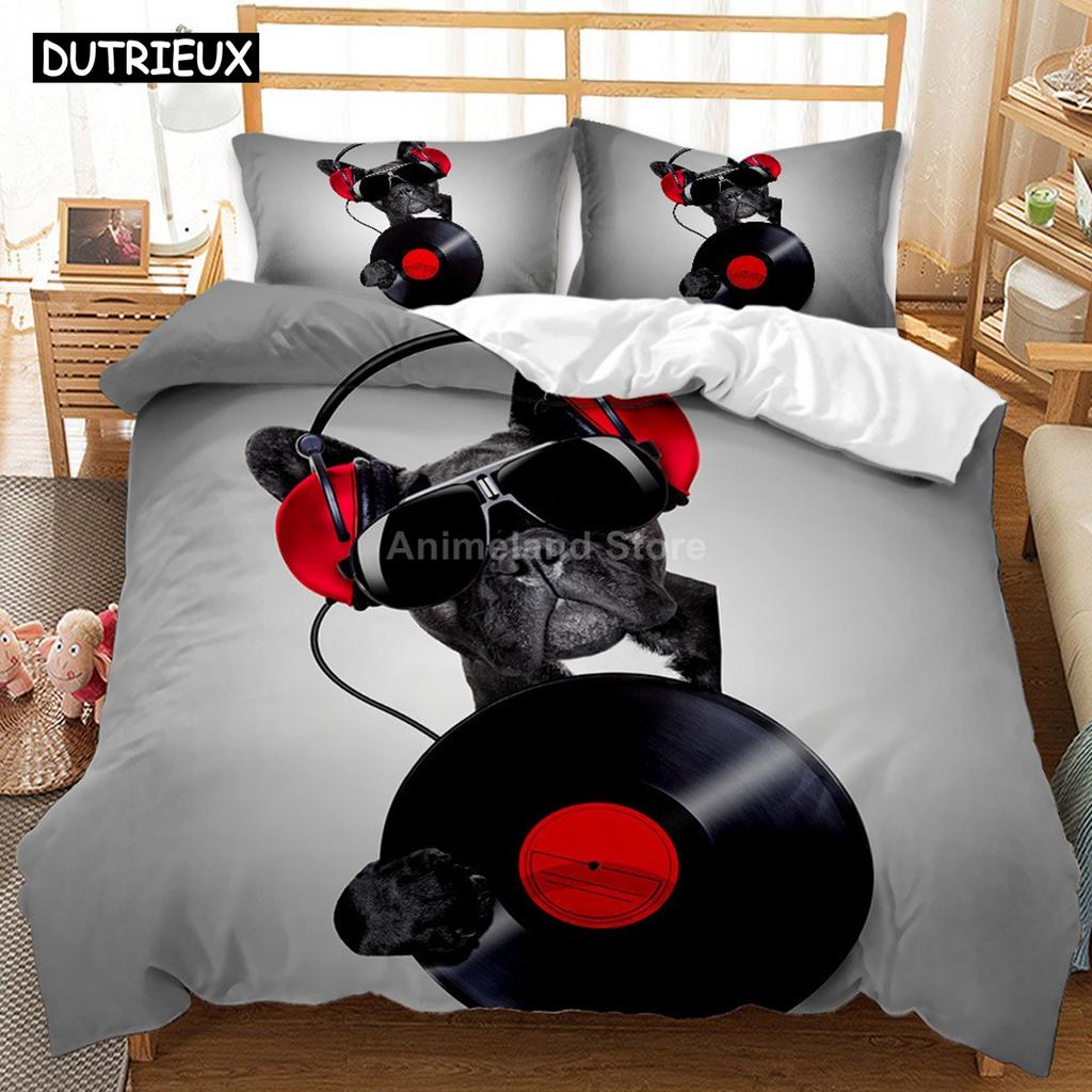 Krásná sada ložního prádla pro psa dalmatina 3d luxusní sady povlaků na přikrývky přehoz ložní prádlo velikost queen king single černobílá zvířecí mazlíček