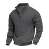 Half-zip Sweatshirt for Men Autumn/Winter Jacquard Small Check Pattern Stand-up Collar Casual Pullover Large Size Sweatshirt
