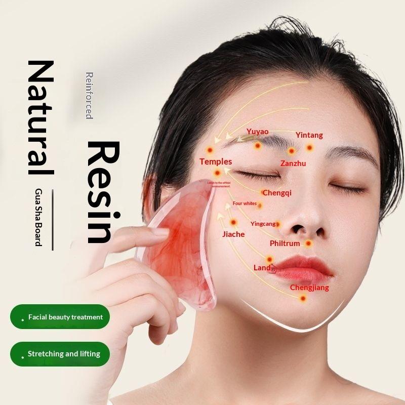 2Pcs SPA Gua Sha Massage Board Resin Scraping Tool for Face Eye Neck Back Body Leg Skin Care