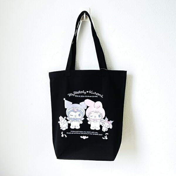 My Melody Kuromi Anniversary Angel Tote Bag Black 50th&20th