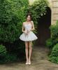 Retro Sweetheart Strapless Dress with 3D Petals and Cinched Waist