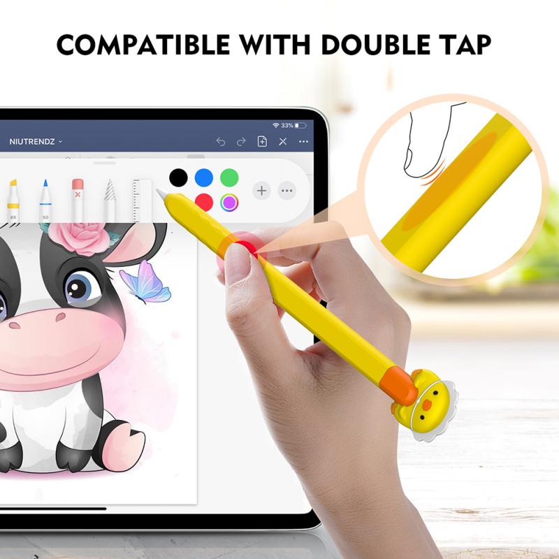 New! Portable Soft Silicone Cartoon Pencil Case Capacitive Pen Protective Sleeve Compatible For Ipencil