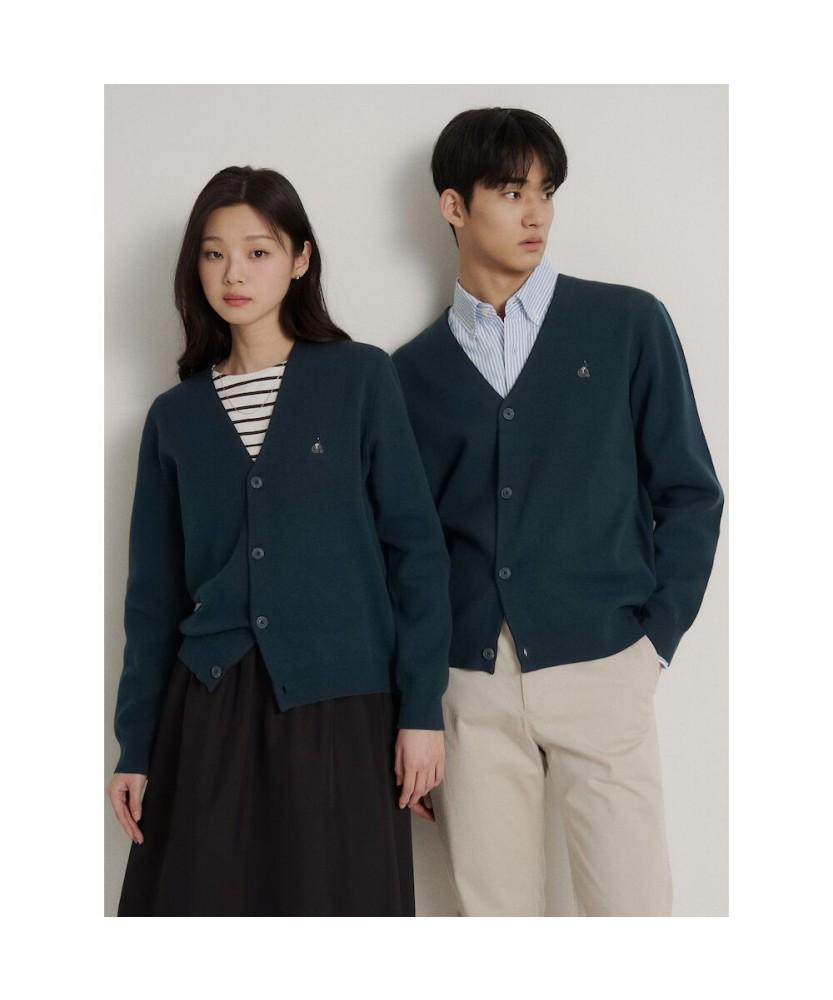 Binpolmen [Essential] Unisex Cotton Barrel B Cardigan Green