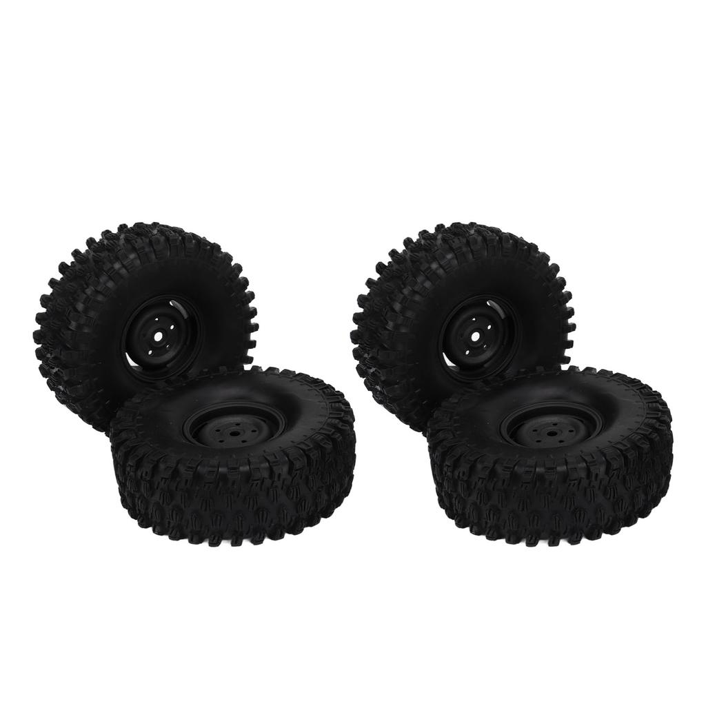 4PCS RC Wheel Set 1.9 Inch 120mm Diameter Plastic Tires for 1 10 Scale RC Off Road Car Black