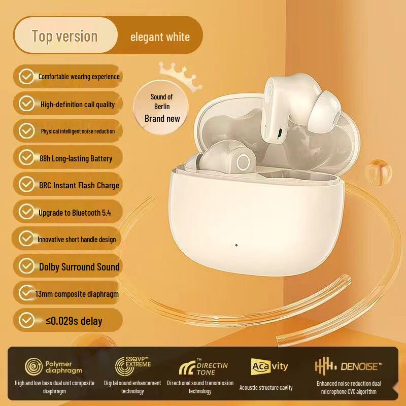 2026 Berlin Voice Wireless Bluetooth Earbuds - Noise Cancelling, High-Quality Sound, Stylish Design, Ideal for Sports, Ultra-Long Battery Life